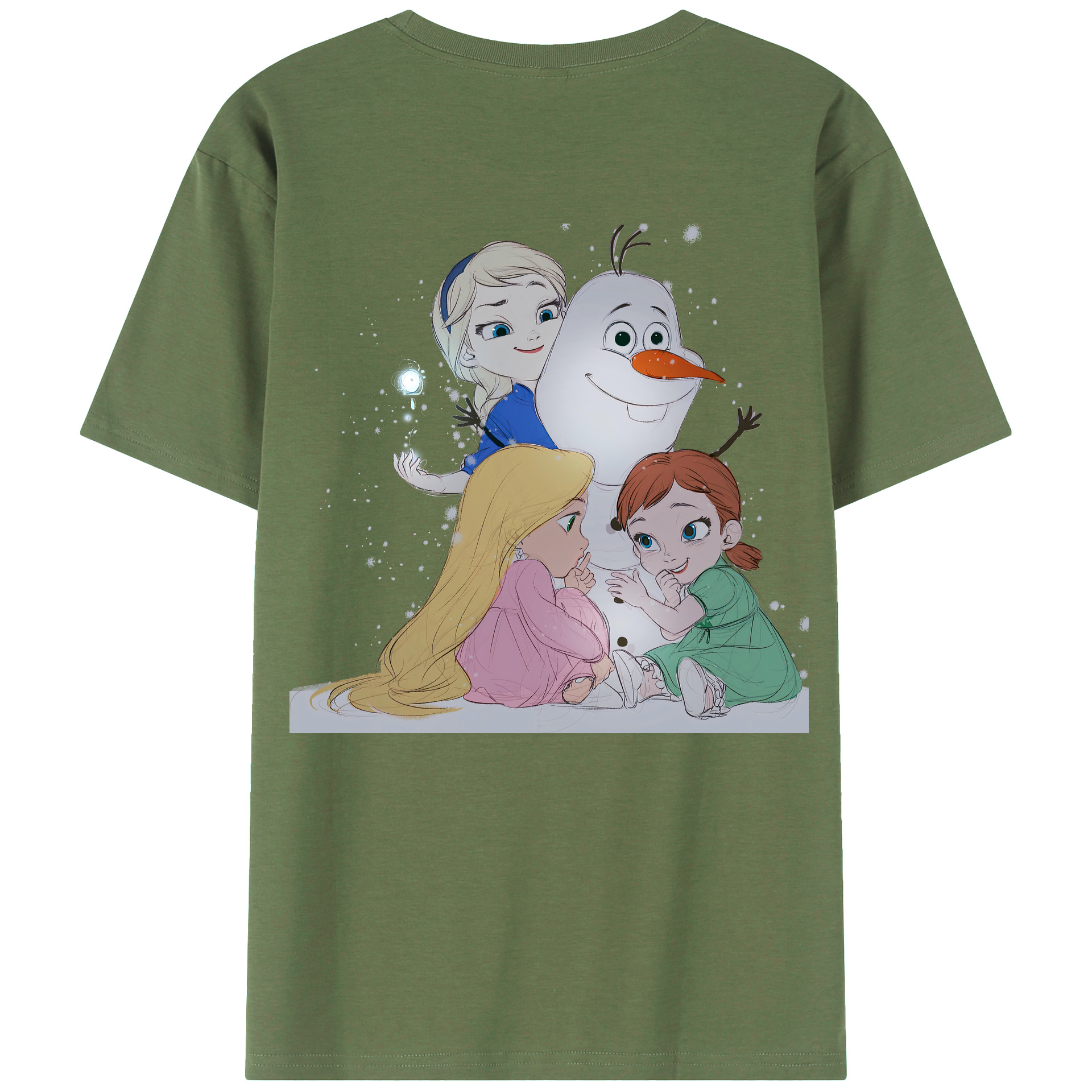 （画像用） アナと雪の女王 アンナ エルサ Frozen Anna Elsa 綿100％ メンズ半袖Tシャツ（バックプリント） 通気性